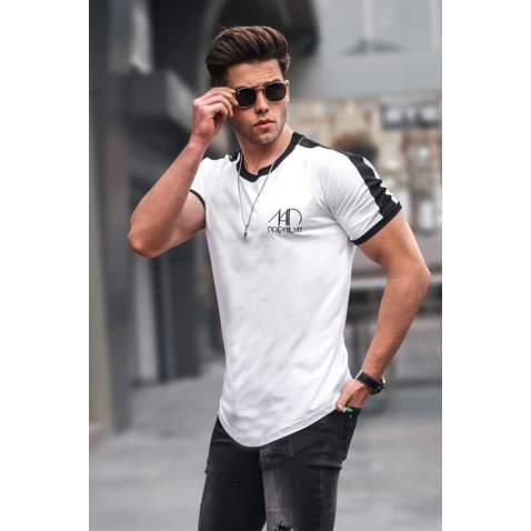 Madmext Men Printed White T-Shirt 4472 - Beyaz