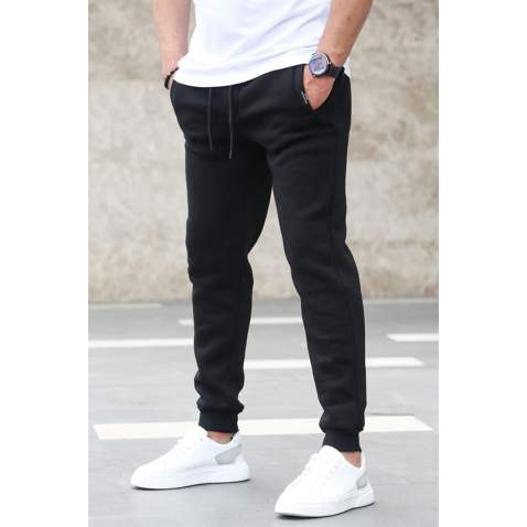 Madmext Men Plain Black Sweatpants 4210 - Siyah