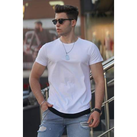 Madmext White Basic T-shirt for Men 4465 - Beyaz