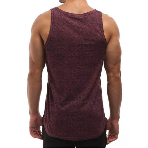 Madmext Men Printed Maroon Vest 2291 - Bordo