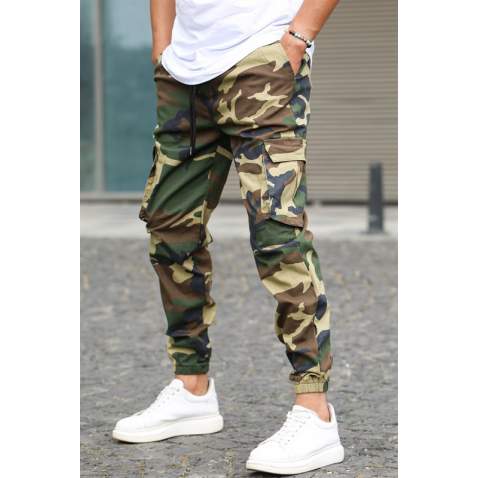 Men Camouflage Green Cargo Trousers 5447 - Yeşil