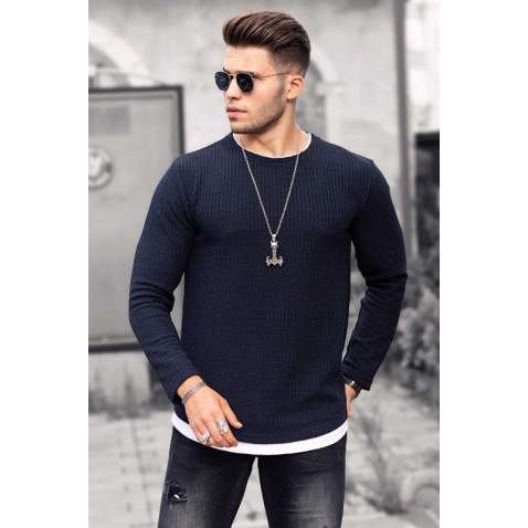 Madmext Navy Blue Men Jumper 4769 - Lacivert