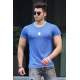 Madmext Blue T-shirt with Pocket for Men 4446 - Saks