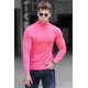 Madmext Men Turtleneck Magenta Sweater 4656 - Nar Çiçeği