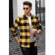 Madmext Men Plaid Yellow Shirt 4664 - Sarı