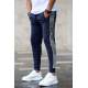 Madmext Navy Blue ''The Original'' Striped Sweatpants 4218 - Lacivert