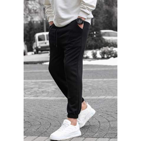 Men Black Basic Jogger Trousers - Siyah