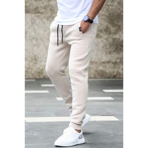 Madmext Men Beige Plain Sweatpants 4210 - Bej