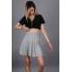 Women Basic Pleated Gray Skirt MG1484 - Gri