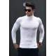 Madmext White Turtleneck Patterned Jumper 4657 - Beyaz