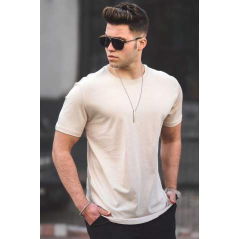 Madmext Men Beige T-shirt 4951 - Bej