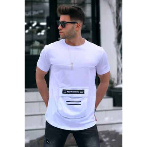 Madmext Men Printed White T-Shirt 5359 - Beyaz