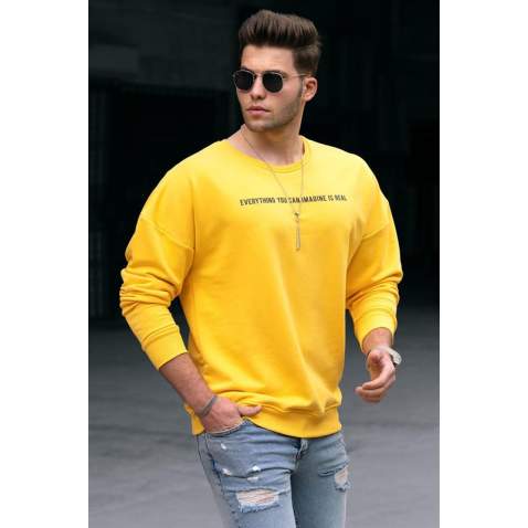 Madmext Men Yellow Sweatshirt 4780 - Sarı