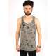 Madmext Printed Khaki Tank Top 2319 - Haki