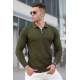 Madmext Men Khaki Knitted Sweater 5605 - Haki