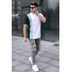 Madmext Men Striped White T-shirt 5370 - Beyaz