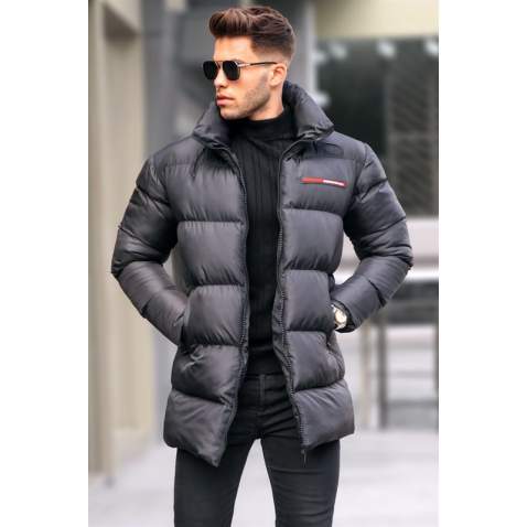 Black Basic Puffer Jacket 5776 - Siyah