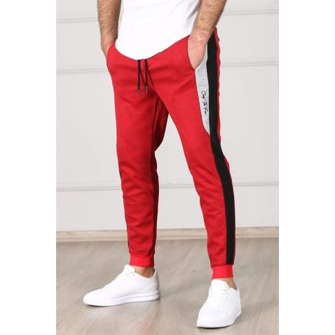 Madmext Red Striped Sweatpants 2933 - Kırmızı