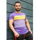 Madmext Purple Printed T-shirt for Men 3041 - Mor