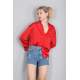 Mad Girls Red Satin Shirt MG1104 - Kırmızı