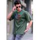 Madmext Khaki Printed T-shirt for Men 4960 - Haki