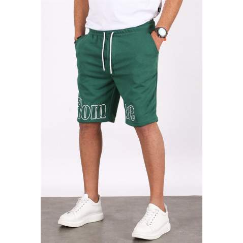 Madmext Men Printed Green Capri Shorts 5439 - Yeşil