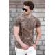 Madmext Men Patterned Camel T-shirt 5113 - Camel