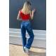 Mad Girls Blue Ripped Jeans Mg1160 - Mavi