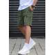 Madmext Men Printed Khaki Capri Shorts 2408 - Haki