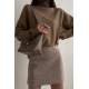 Mad Girls Turtleneck Brown Sweater MG1252 - Kahverengi