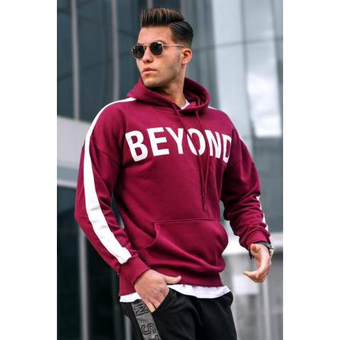 Madmext Men Maroon Sweatshirt Hoodie 5327 - Bordo