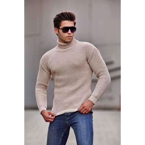 Madmext Camel Turtleneck Jumper 4368 - Camel