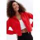 Mad Girls Cropped Red Sweatshirt MG1355 - Kırmızı