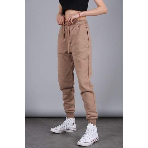 Mad Girls Camel Plain Sweatpants MG090 - Camel