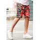 Madmext Men Camouflage Maroon Capri Shorts 2423 - Bordo