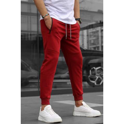 Men Maroon Basic Jogger Trousers - Bordo