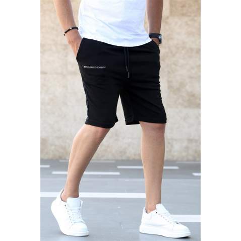 Madmext Black Capri Shorts 5407 - Siyah