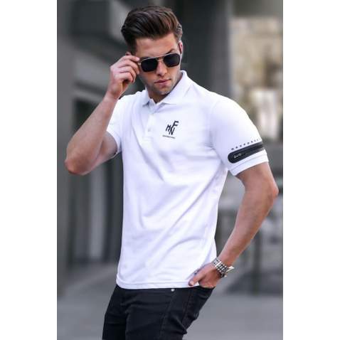 Men White Polo T-Shirt 5862 - Beyaz