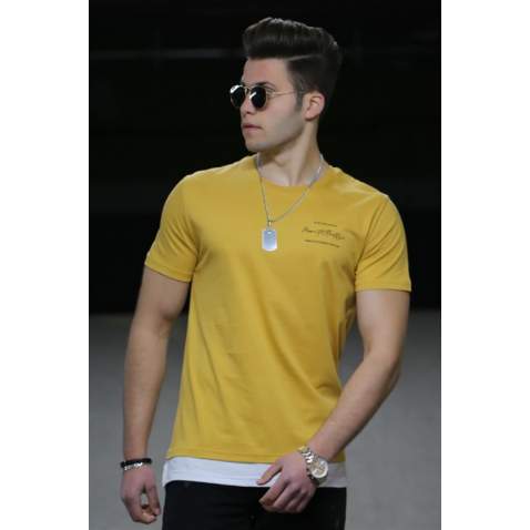 Madmext Yellow T-shirt for Men 4521 - Sarı