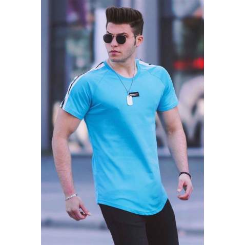 Madmext Men Blue Plain T-shirt 4520 - Mavi