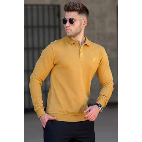 Madmext Men Mustard Polo Knitwear 5153 - Hardal