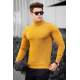 Madmext Mustard Turtleneck Patterned Jumper 4657 - Hardal rengi