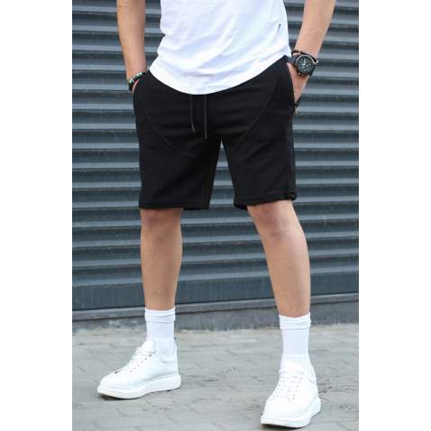 Men Black Capri Shorts - Siyah