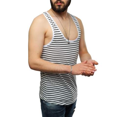 Madmext Men Striped Red Vest 2571 - Kırmızı/beyaz