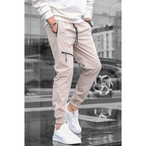 Men Beige Jogger Trousers - Bej