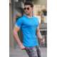 Madmext Men Basic Blue T-Shirt 4077 - Sax mavi