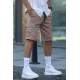 Camel Capri Shorts with Cargo Pockets 5737 - Camel