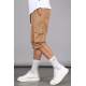 Camel Capri Shorts with Cargo Pockets 5473 - Camel