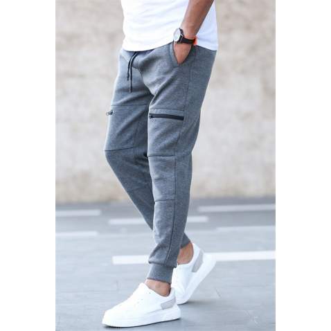 Madmext Anthracite Basic Cuffed Sweatpants 4827 - Antrasit