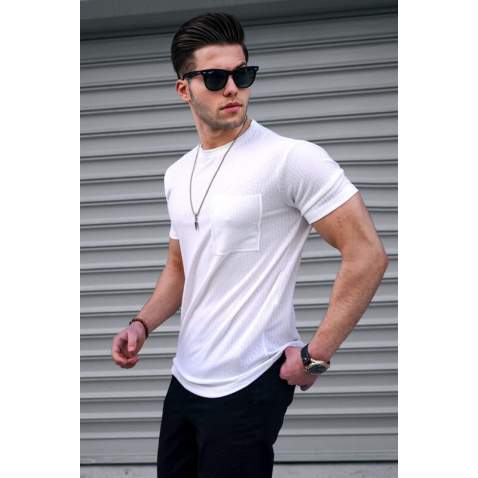 Men Basic White T-Shirt - Beyaz